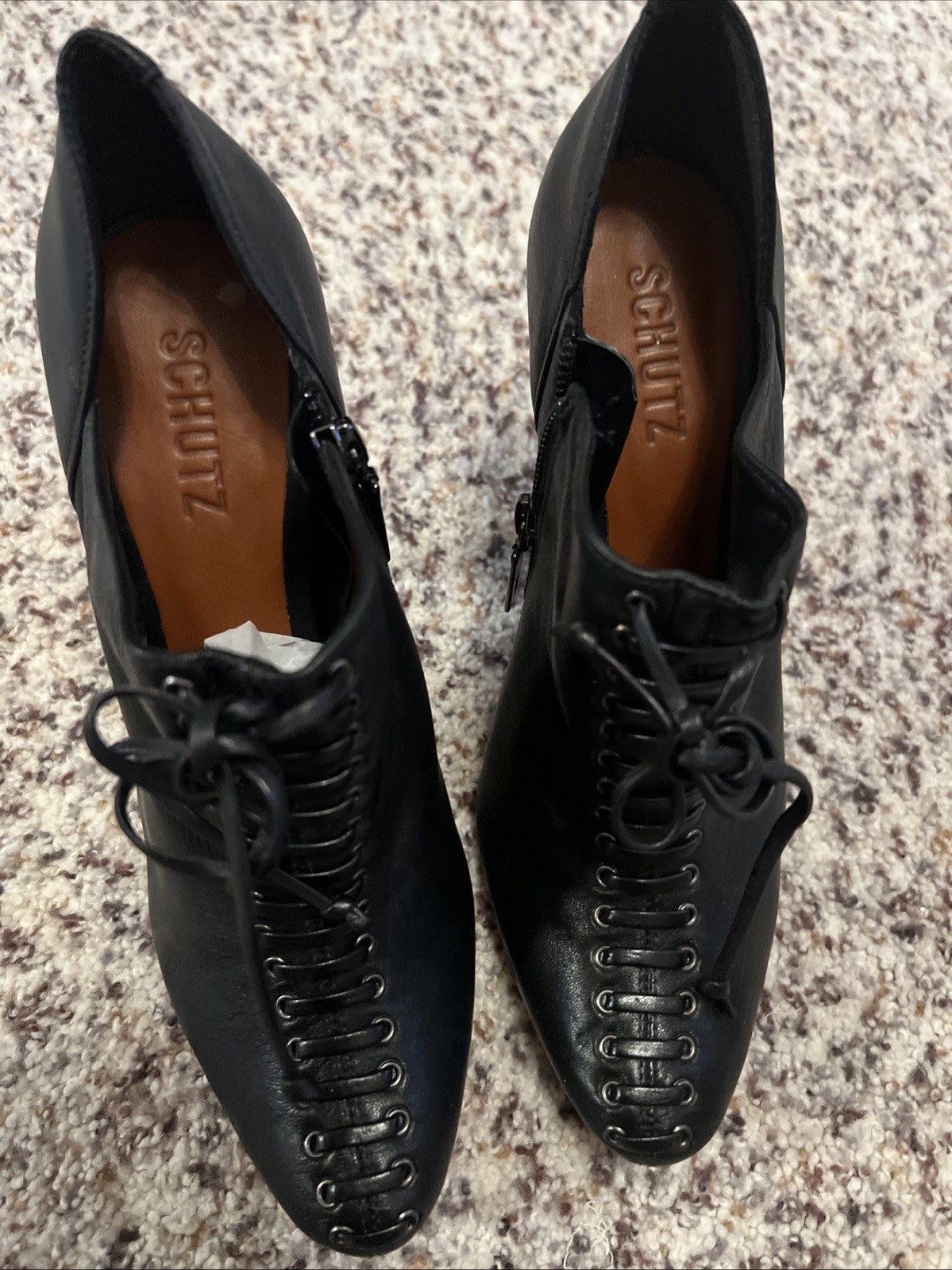 Schutz Black Quality Leather Solid High Heels Wom… - image 2