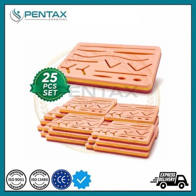 25 Pcs Medical Skin Suture Practice Silicone Pad Wound Simulated Training Kits