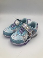 Disney Frozen Girls Light-Up Sneakers - Anna Elsa, Hook Loop, Toddler Size 6