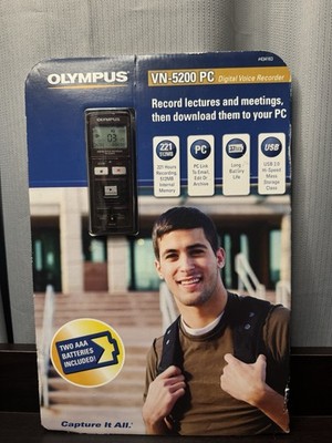 Olympus VN 5200 PC Digital Voice Recorder New & USB Cable & Instruction Manual