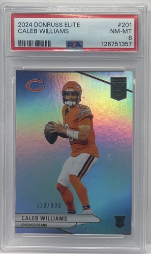 2024 PANINI DONRUSS ELITE #201 CALEB WILLIAMS ROOKIE RC #930/999 PSA 8 SP