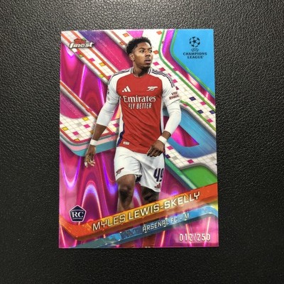 2024-25 Topps Finest UEFA Myles Lewis-Skelly RC Pink Raywave /250 Arsenal