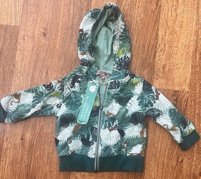 Boboli Infant Hoodie 6mo Jungle Leaf Monkey Jacket Zip Up New With Tags NWT
