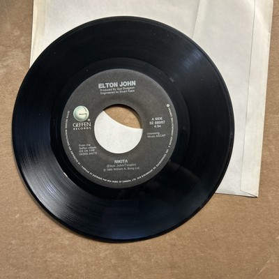 Elton John Nikita/Restless Black Label Geffen 45 1985