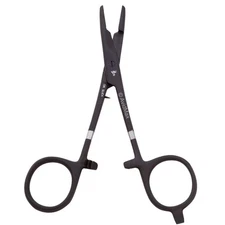 Black Straight Scissors and Clamps for Fishing Tasks 4 5 5 Inch Sizes