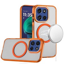 For Moto G Stylus 2026/2025 Case Trans-Clear Metal Buttons Cover Tempered Glass