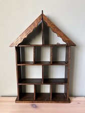 Vintage Wooden House Shaped Whatnot