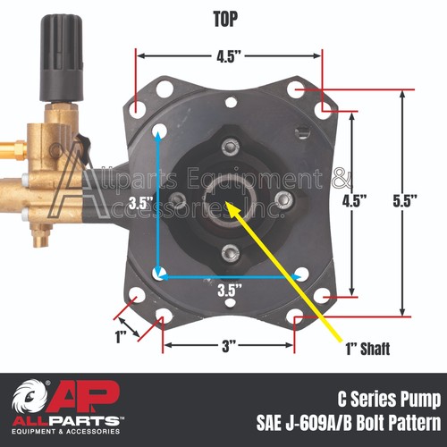 Simpson AAA 4300060 Hochdruckreiniger Pumpe Triplex 3,5GPM @ 4000PSI Max 1" Welle - Bild 7 von 7