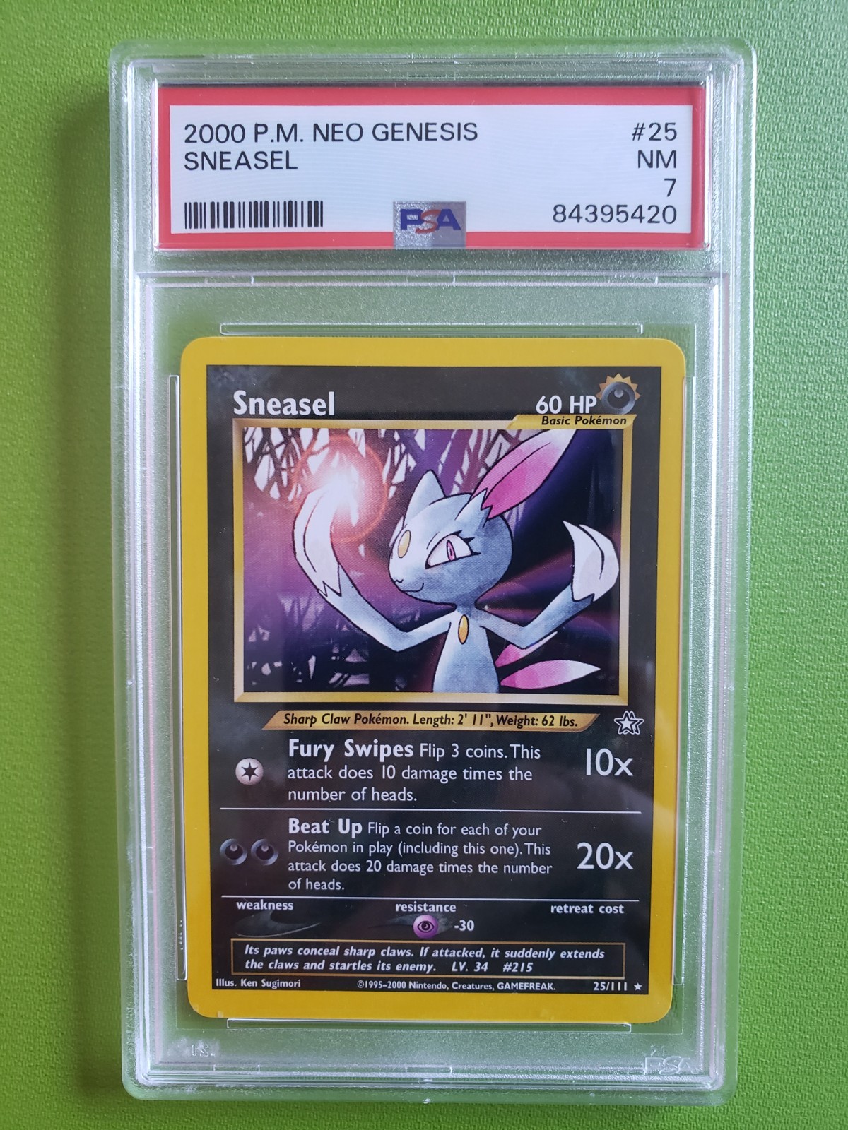 Sneasel 25/111 Neo Genesis Regular PSA 7