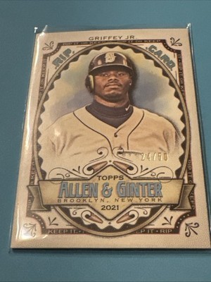 2021 Topps Allen Ginter Rip Card Gold Ken Griffey Jr. Ripped 24/50 Jersey #