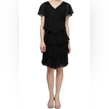 SL Fashions Women’s 113217 Short Mother of the Bride Dress Black Sz 6