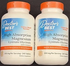 2X - Doctor's Best High Absorption Magnesium 100% Chelated 200 mg 240 Tabs
