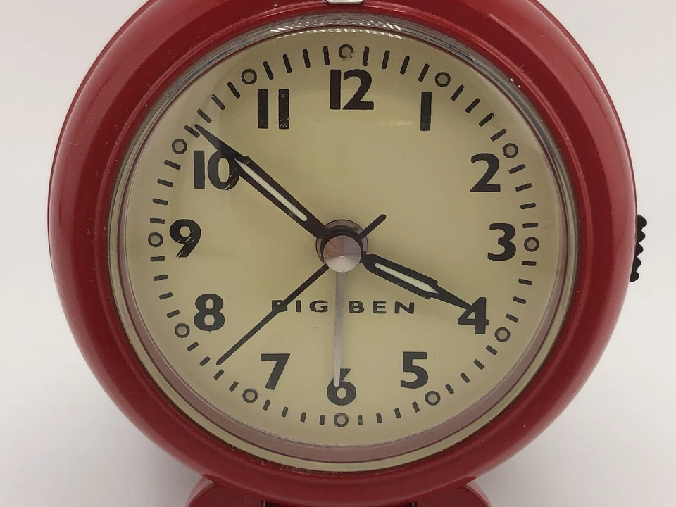 Vtg Retro Style Big Ben Westclox Red Compact Travel Alarm Clock 3.5” New Battery - Image 2 of 4