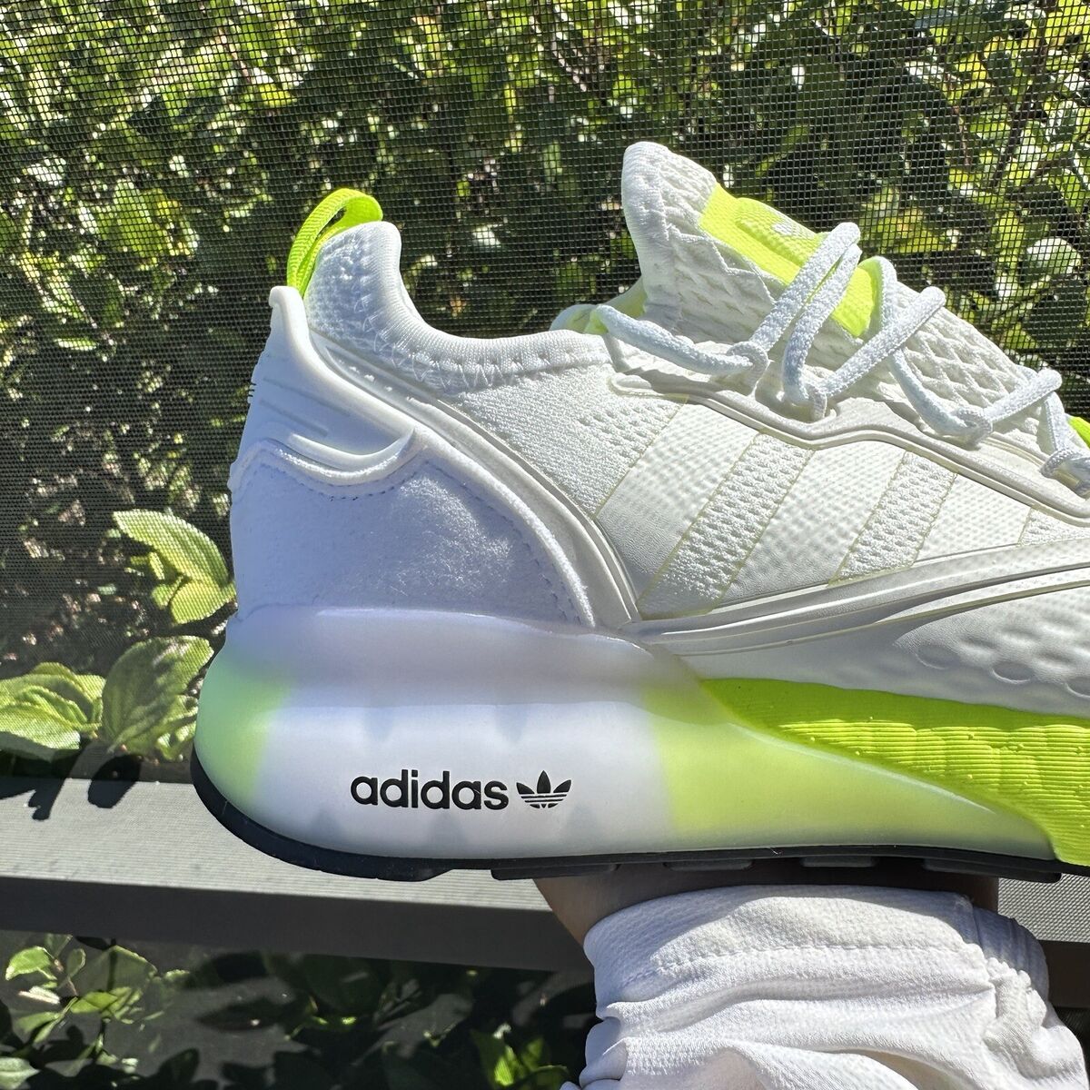Adidas ZX 2K Boost White Solar Yellow Men's Athletic Shoes Adidas ZX 2K Boost White Solar Yellow Men's Athletic Shoes