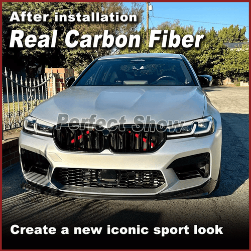 Fit For BMW 5Series F90 M5 Sedan 2021 Real Carbon Fiber Front Bumper Lip Spoiler - Picture 3 of 13
