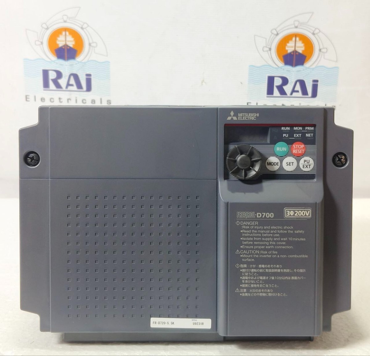 MITSUBISHI FREQROL-D700 FR-D720-5.5K INVERTER DRIVE 3PHASE 200 