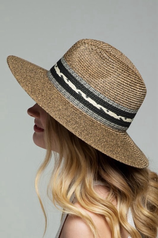Women\'s Ruggine Braided Trim Panama Hat with Inner Adjustable Band Women main image 2
