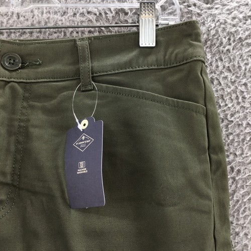 St Johns Bay Capri Pants Women 4 (actual 31x19.5) Green Cotton Blend Zip Fly NEW - Picture 5 of 22