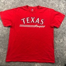 Texas Ranger Shirt Mens Medium Red MLB Red Spell Out  Baseball *