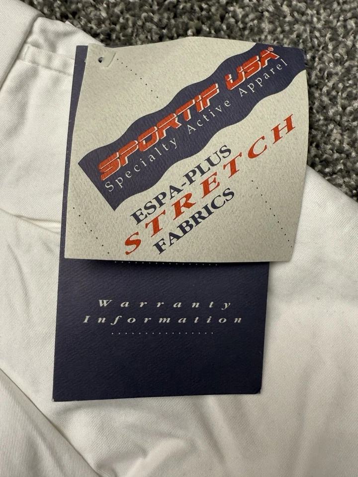 Bermuda de vela nova com etiquetas Sportif EUA carga branca masculina cáqui tamanho 46 caminhada barco golfe - Imagem 3 de 4