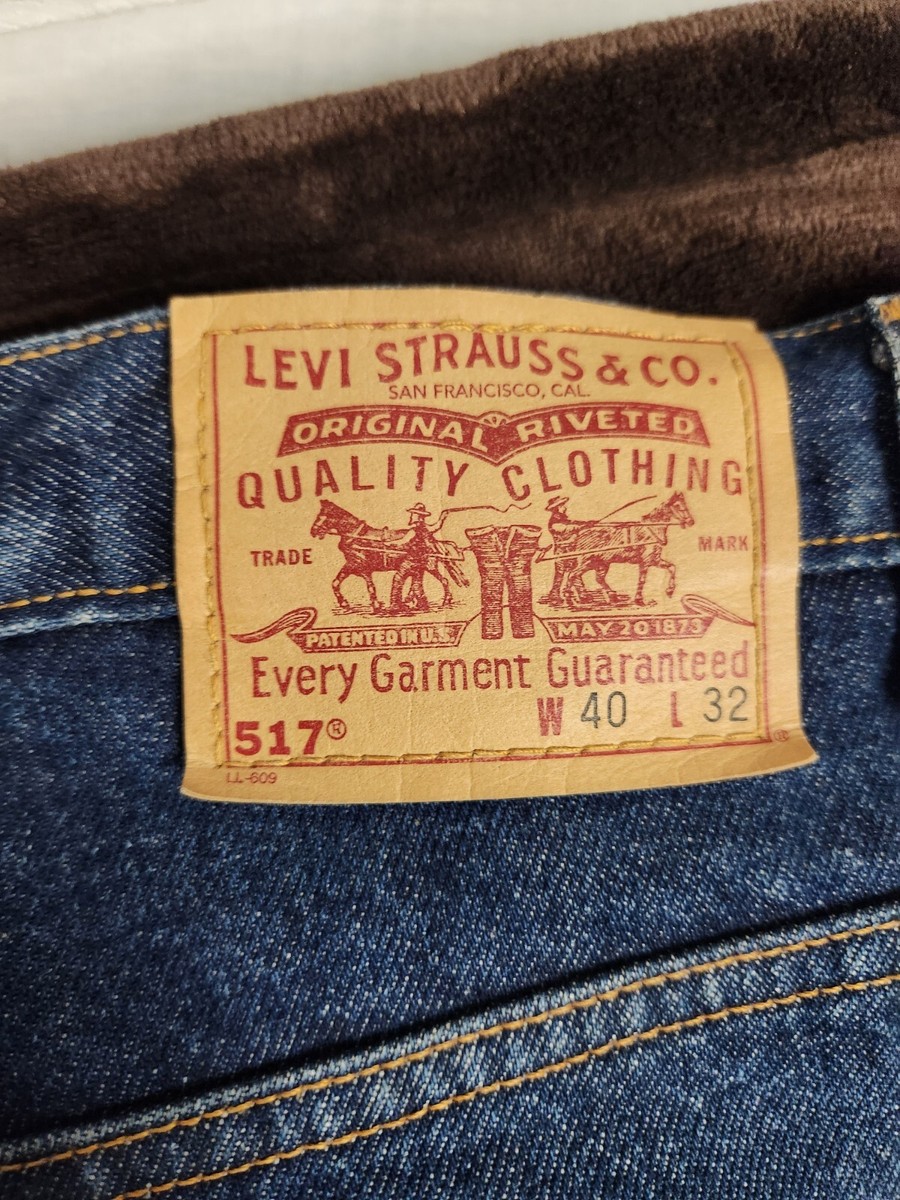 Vintage 90s Levis 517 Bootcut Jeans Mens Sz 39x32 Dark Wash