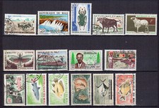 Mali un lot de 15 timbres non oblitérés & oblitérés /TE4556a