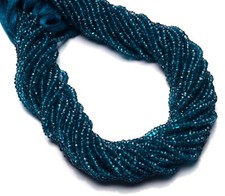 Super Quality Coated London Blue Topaz 3MM Micro Facet Rondelle Bead Strand 13"