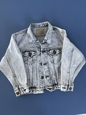 VNTG Plain Pockets Made In USA 100% Cotton Kids Black Jean Denim Jacket Size: M