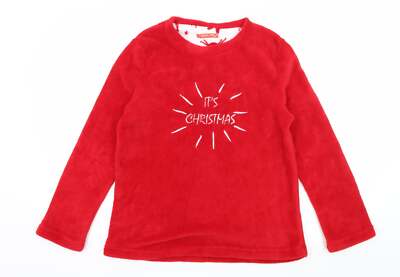 B&M Damen Pyjama-Oberteil rot einfarbig Polyestermischung Oberteil Größe S - Weihnachten