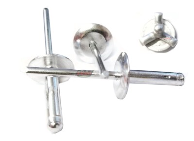 White 3/16" Small Head Tri-Fold Exploding Aluminum Mandrel Pop - Foto 12