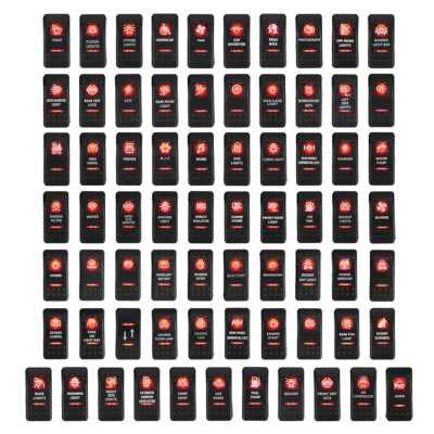 Rocker Switch ON-OFF Dual Red LED Light Bar Waterproof Car Boat Bus RV 12V 24V