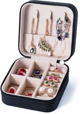 Ring box NEW Black Jewelry Travel Case Box Organizer Holder Storage Earring Case