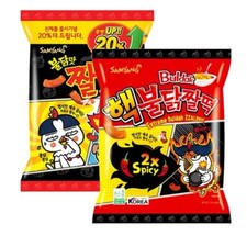 Samyang Buldak Hot Chicken Zzaldduk Chips Snacks - Original / 2X Spicy (2 Packs)