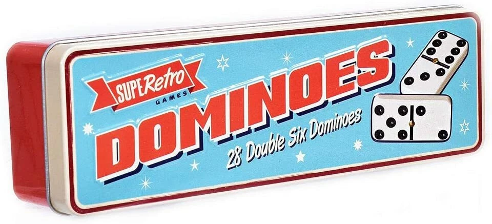 Dominoes Double 6 Club Pub Dot Game Play Set 28 Double Six Tin Box - Image 2 of 4