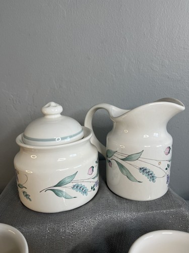 24 Pieces! Pfaltzgraff April Stoneware Floral Ivory Multicolor - Picture 9 of 12