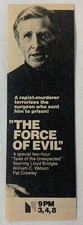1977 NBC tv ad ~ Tales Of The Unexpected THE FORCE OF EVIL Lloyd Bridges