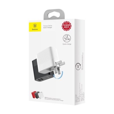 BASEUS Transun Series Dual-U Foldable Travel Charger for iPhone Samsung