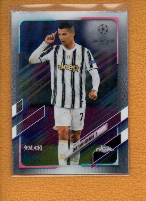Cristiano Ronaldo 2020-21 Topps Chrome X Steve Aoki Neon