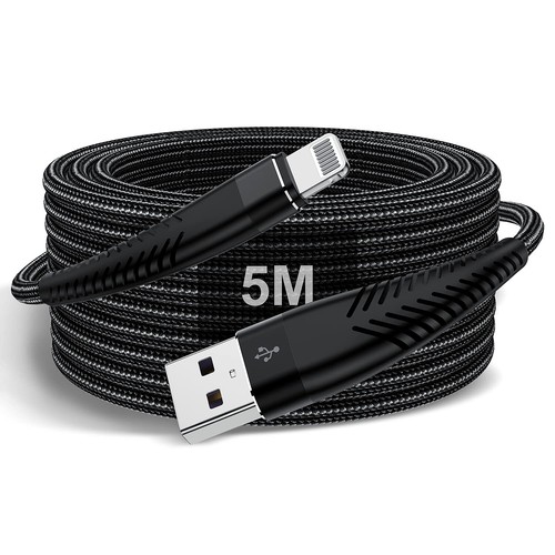 Extra Long iPhone Charger Cable 16ft/5M, Apple MFi Certified Lightning Cable ...