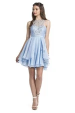 NEW Short Junior Prom, Sweet 16 Cruise Formal Dress BLING  Reg $349 Sample Sz XS