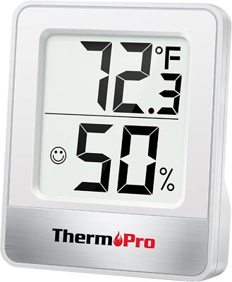 ThermoPro TP49 Digital Hygrometer Indoor Thermometer Humidity Oyster White 