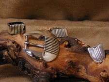 Vintage Sterling Silver Belt Buckle Ranger Set