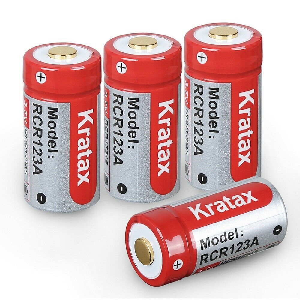 Kratax 3.7V CR123A Rechargeable Lithium Battery for Arlo Camera Torch