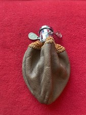 Vintage Brown leather coins holder pouch purse 20
