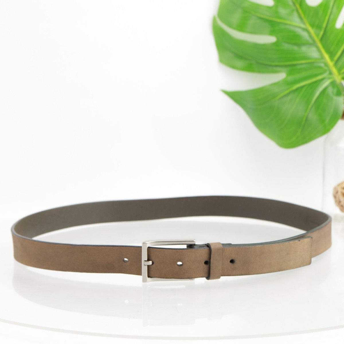 Calvin Klein Men's Belt Size 38 Genuine Leather Tan Khaki Beige Business  Casual