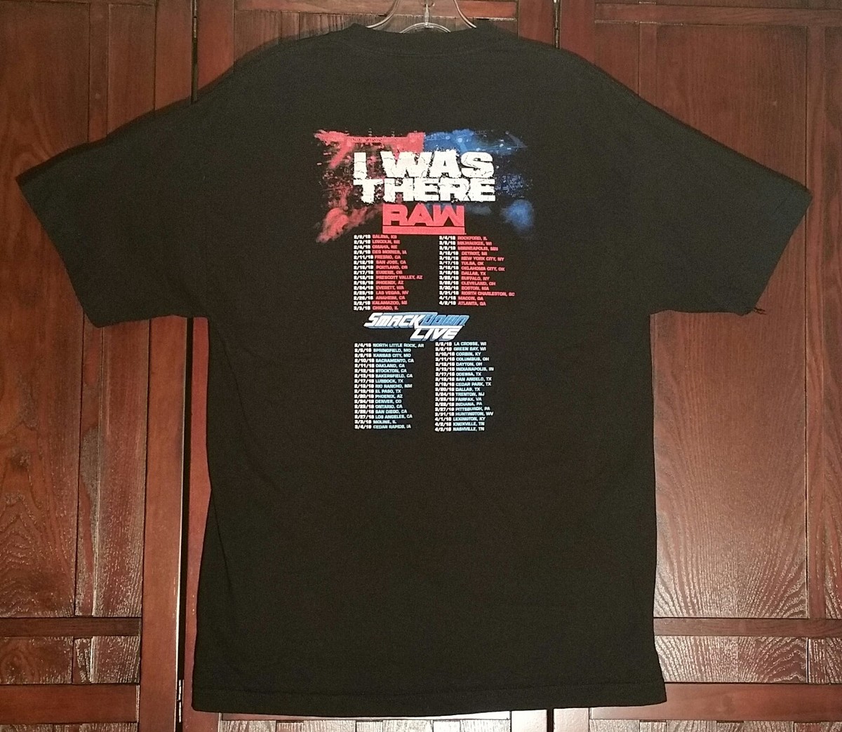 みんと LARGE BLACK WWE RAW SMACKDOWN ROAD TO WRESTLEMANIA TEE T-SHIRT