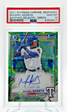 2021 Bowman Chrome Sapphire Maximo Acosta Auto Green Aqua /50 PSA 10