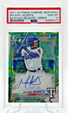 2021 Bowman Chrome Sapphire Maximo Acosta Auto Green Aqua /50 PSA 10