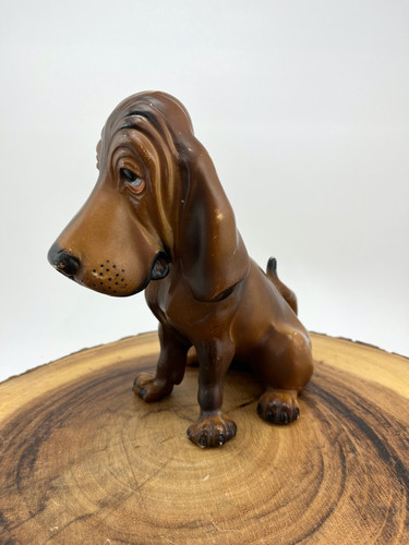 Vintage 60s Breyer Bloodhound Dog Figurine 7" Tall Brown Plastic Collectible