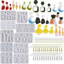 10Pcs Resin Earrings Silicone Molds Set DIY Earrings Casting Jewelry Making Kit